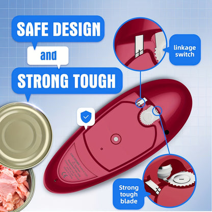 Electric Can Opener Automatic One Touch – Hands-Free Battery Operated Can Opener for Seniors, Arthritis & Limited Hand Mobility, Quiet Motor with Magnetic Lid Remover & Stainless Steel Blade, Kitchen & Camping