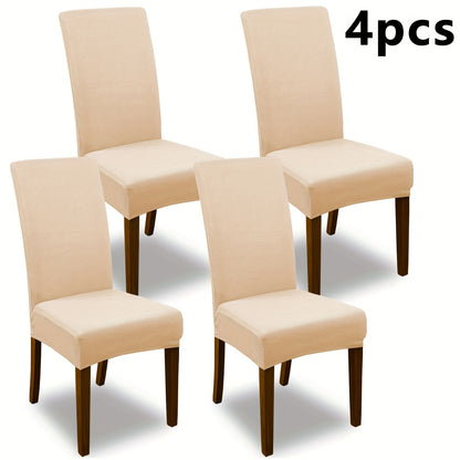 Dining Chair Covers Set of 4 6 Stretch Jacquard Slipcovers, Elastic Chair Cover for Dining Room Kitchen Wedding Office Living Room, Washable Furniture Protector in 9 Colors