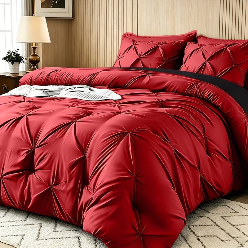 Thin Quilt Bedding Set with Pillowcases Lightweight Breathable Summer Comforter Solid Color Bed Quilt Twin Full Queen King Size Soft Fiber Filled Blanket for Bedroom