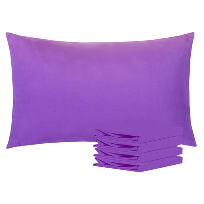 Pillowcases 4 Pack Queen Size Brushed Microfiber – Envelope Closure Soft Wrinkle-Free Fade-Resistant Solid Color Pillow Cases, 20x30 Inch, 32 Colors