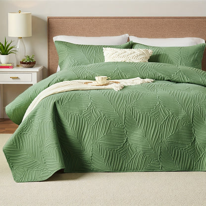 Coin Pattern Quilt Set 2/3 Piece – Lightweight Microfiber Bedspread Soft All-Season Coverlet with Pillow Cases, Twin Full Queen King, Modern Style Bedroom Comforter Set Multiple Colors & Random Color