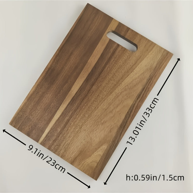 Large Acacia Wood Cutting Board – Solid Hardwood Chopping Board with Non-Slip Base, Serrated Grip Edges, Natural Grain Butcher Block for Meat Vegetables Bread Cheese Kitchen Prep