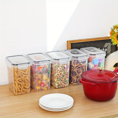 Airtight Kitchen Canisters Set with Lids – 24 30 48 60 Piece Pantry Storage Containers for Food Grain Cereal & Dry Goods, Pest-Proof Flip-Top Jars for Kitchen Organization, BPA-Free