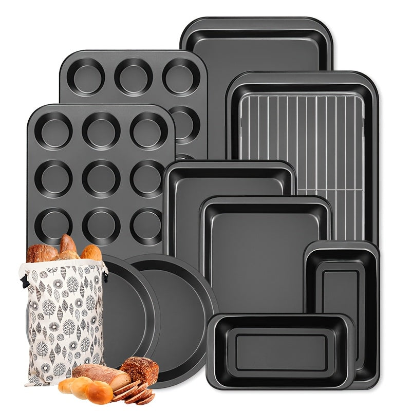 Nonstick Bakeware Set with Baking Pans – Oven-Safe Baking Sheets, Cake Pan, Muffin Pan, Loaf Pan, Roast Pan & Cookie Sheet – Complete Kitchen Baking Supplies with Rack, Whisks & Spatulas (2–24pcs)