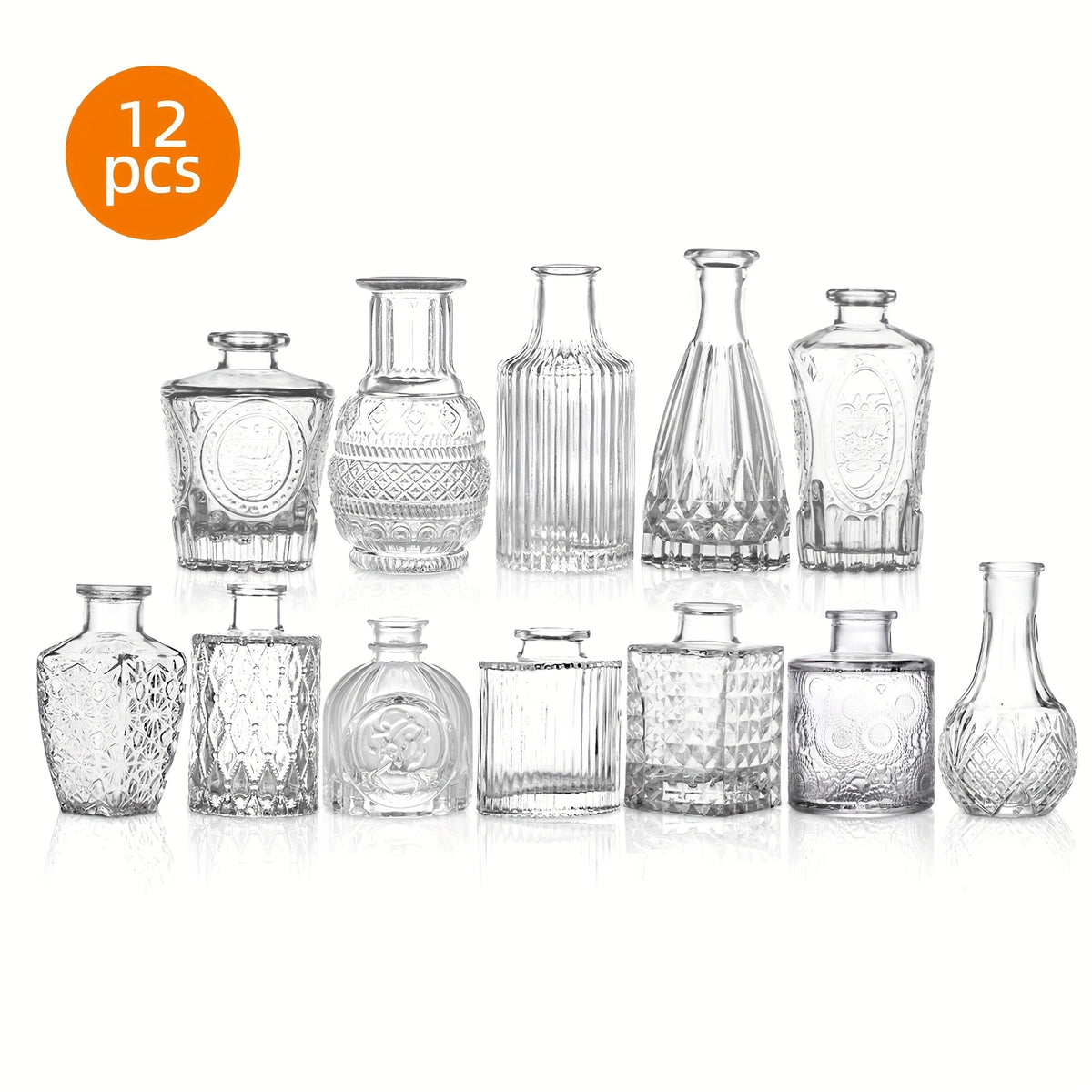Mini Clear Bud Vases Set - Bulk Small Glass Flower Vases for Wedding Centerpieces, Party Table Decorations, Birthday Anniversary Home Decor, 12 30 43 52 Pcs Available