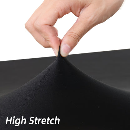Spandex Table Skirt for 6ft Rectangle Tables 1 or 4 Pack – Black & White Stretch Table Cover Washable Wrinkle Resistant for Wedding Banquet Event Halloween Christmas Patio