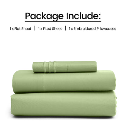 1800 Series Bed Sheets Set 4 Pieces – Brushed Microfiber Deep Pocket Sheet Set with Pillowcases, Cooling & Breathable Bedding for All Seasons, Fade Resistant, Fits Mattresses Up to 16 Inches