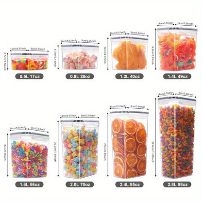 Airtight Food Storage Containers Set with Flip-Top Lids, Labels & Marker – BPA-Free Plastic Kitchen Pantry Organizer for Meal Prep, Travel & Outdoor Picnics (6 to 42 Jars + Lids)