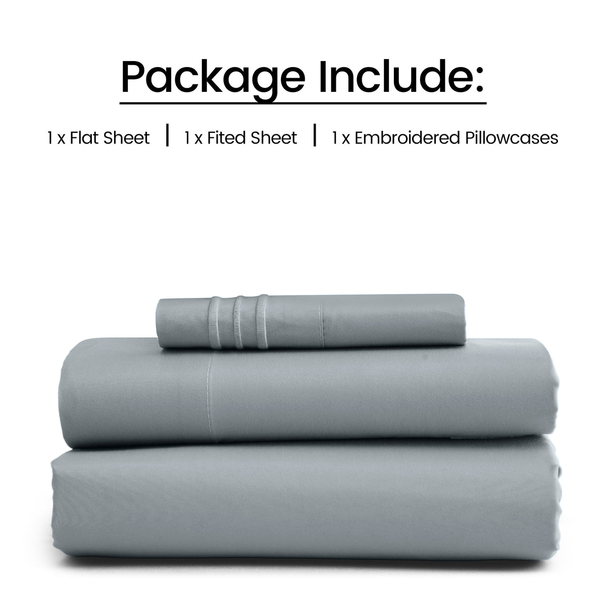 1800 Series Bed Sheets Set 4 Pieces – Brushed Microfiber Deep Pocket Sheet Set with Pillowcases, Cooling & Breathable Bedding for All Seasons, Fade Resistant, Fits Mattresses Up to 16 Inches
