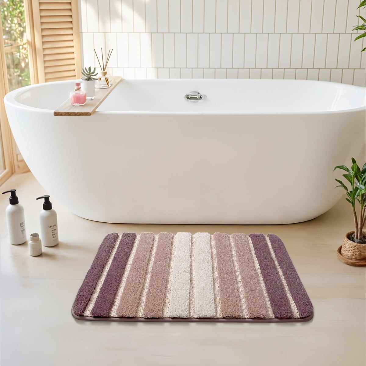 Extra Thick Chenille Bath Rug Non-Slip Absorbent Luxury Bathroom Mat – Soft Plush Pile, Machine Washable, Multiple Colors & Sizes for Bathroom Decor