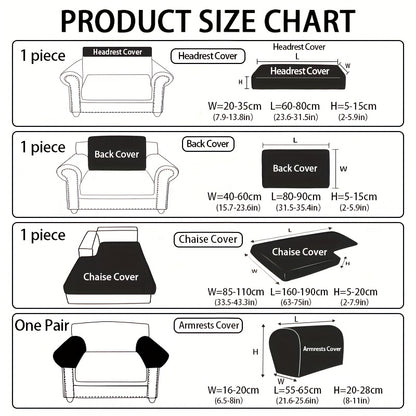 Stretch Jacquard Sofa Cover Non-Slip Elastic Furniture Protector for 1 2 3 4 Seater & L-Shaped Sectional Sofa – Wear-Resistant Polyester Slipcover, Machine Washable, Living Room Bedroom, 5 Colors