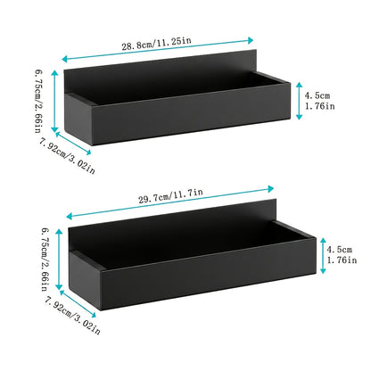 Magnetic Fridge Organizer Shelf Set - Movable Metal Refrigerator Storage Rack, Multi-Purpose Magnetic Spice Shelf for Kitchen & Bathroom, Space-Saving Side Wall Organizer, Black White 2pcs 4pcs