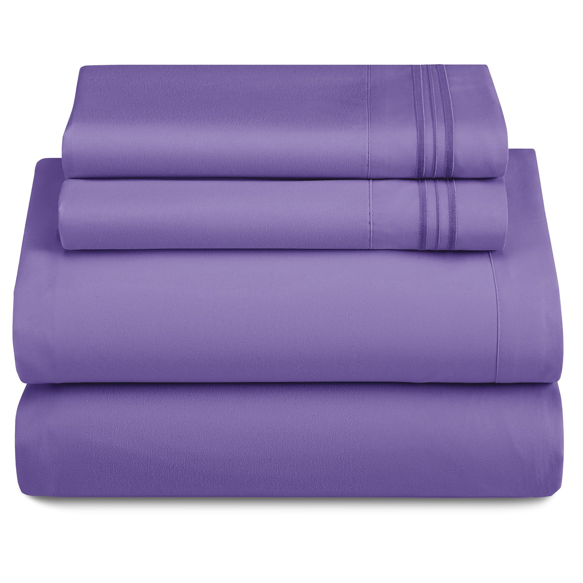 Soft Microfiber Bed Sheet Set 4-Piece 1800 Series 16 Inch Deep Pocket Hotel Luxury Cooling Sheets with Embroidered Pillowcases, Fade & Shrink Resistant, Twin to Cal King, 20 Colors
