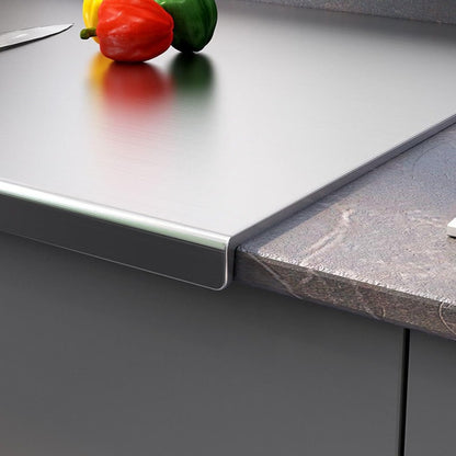 Stainless Steel Cutting Board 304 Grade - Rust-Resistant Butcher Block Kitchen Prep Board, Easy to Clean Rolling Work Surface, Modern Sleek Kitchen Tool for Meal Prep