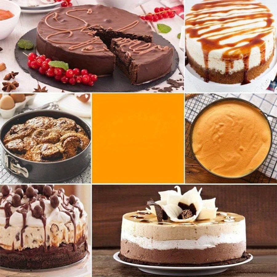 Removable Bottom Cake Pan Set 6 Piece – Carbon Steel Springform Baking Pans in 3 Shapes Square Round Heart for Chiffon Mousse Cheesecake, Non-Stick Wedding & Birthday Bakeware Set