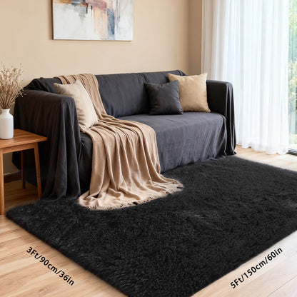 Machine Washable Shag Rug Super Soft Thick Plush Non-Slip Fluffy Carpet for Bedroom Living Room Study Dorm - 3x5 5x7 6x9 8x10 Ft - White Pink Gray Blue Green Black Home Decor Christmas Gift