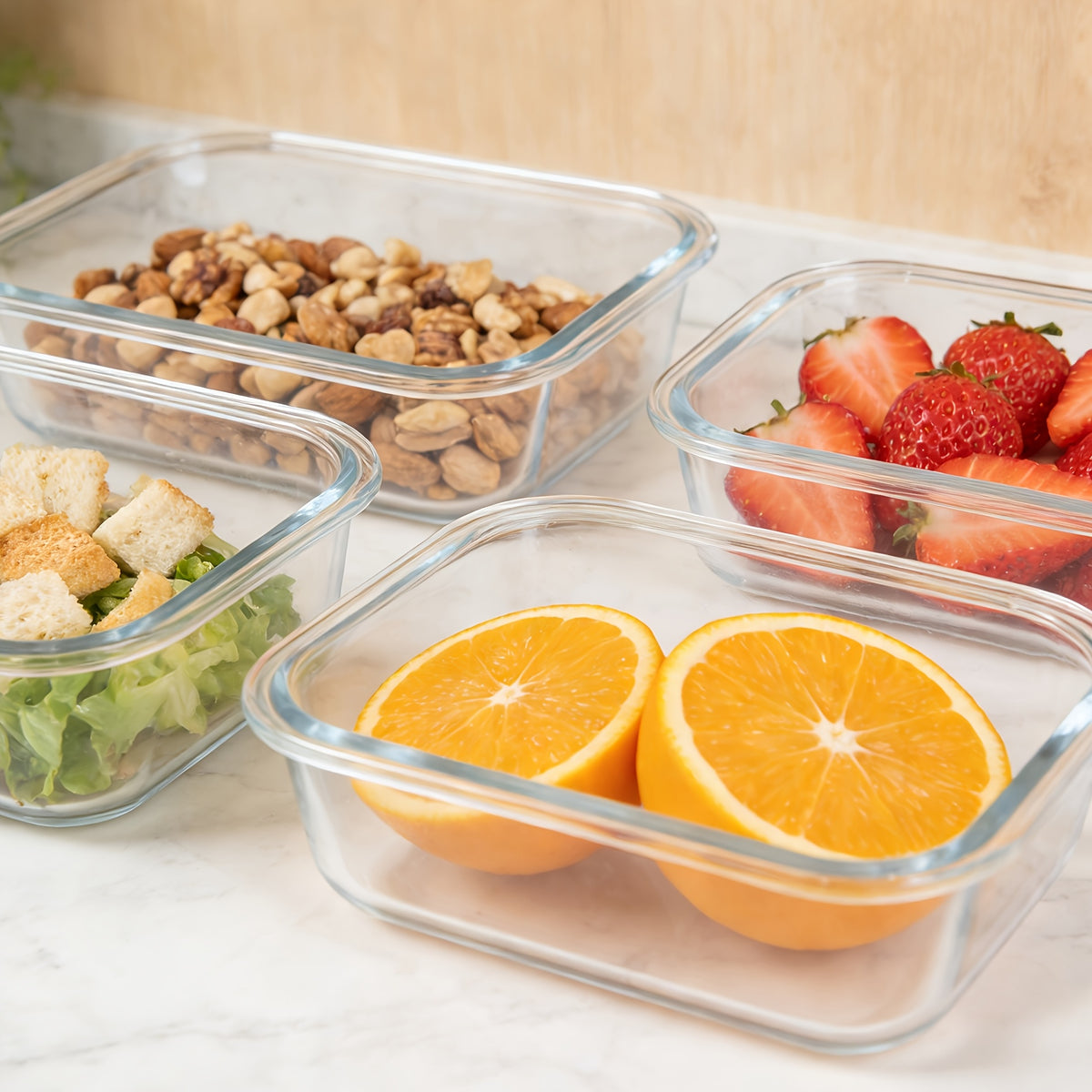 Glass Food Storage Containers 24 Piece Set – Borosilicate Glass Meal Prep Containers with Airtight Lids, Microwave & Dishwasher Safe, Multi-Size for Kitchen Food Storage, Lunch & Leftovers