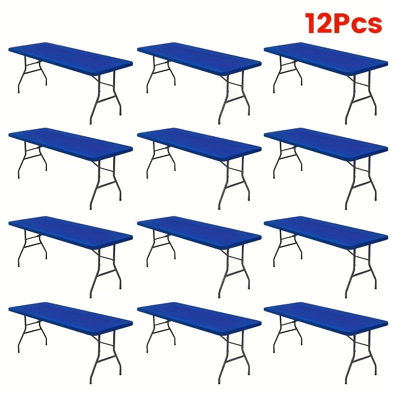 Stretchable Table Covers 6Ft Elastic Spandex Tablecloth Rectangle Washable Polyester Protector for Parties Picnics Weddings Camping Indoor Outdoor