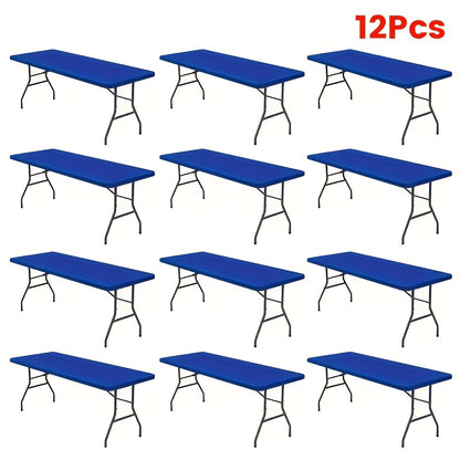 Stretchable Table Covers 6Ft Elastic Spandex Tablecloth Rectangle Washable Polyester Protector for Parties Picnics Weddings Camping Indoor Outdoor