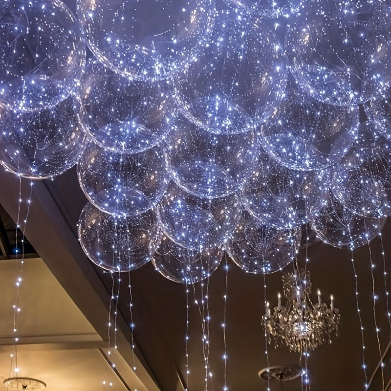 String Lights and Balloons Party Decoration Set 20 Pack – 10x 3-Meter LED String Lights & 10x 20-Inch Balloons for Wedding, Birthday, Graduation, Christmas, Halloween, Indoor Outdoor Decor