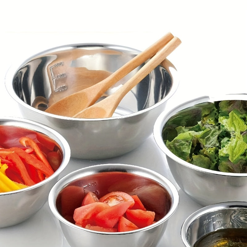 Stainless Steel Mixing Bowl Set 5 Piece – Nesting Bowls for Space-Saving Storage, Easy to Clean, Ideal for Cooking, Baking & Food Prep, Dishwasher Safe Kitchen Bowls