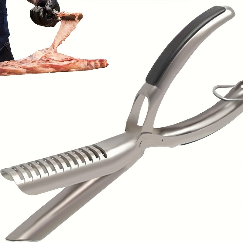 BBQ Rib Membrane Remover Tool – 316 Food-Grade Stainless Steel Rib Peeler with Ergonomic Handle, Manual Rib Membrane Removal for Home Cooks & Professional Chefs, Durable Kitchen BBQ Gadget
