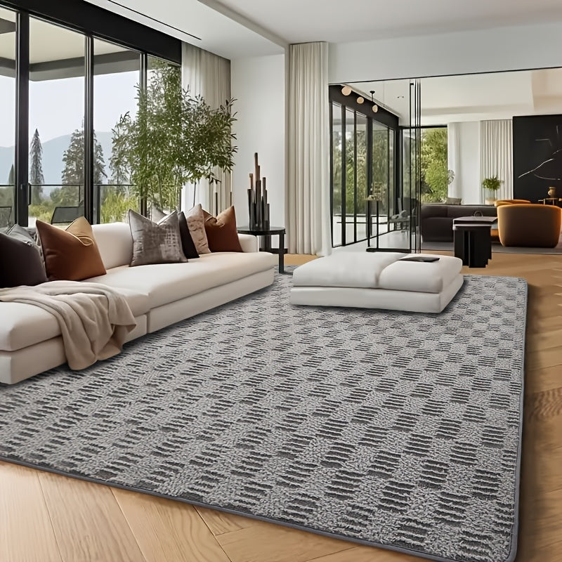 Machine Washable Shaggy Area Rug 650GSM Thick Plush – Soft Fluffy Carpet for Living Room Bedroom Playroom, Jacquard Tie-Dye & Solid Colors, 5x8 6x9 8x10 Ft, Black Grey White Pink Blue