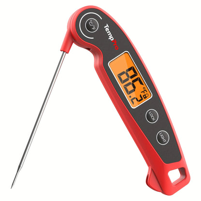 Instant Read Meat Thermometer with Motion Sensing – Digital Food Thermometer for Cooking, BBQ, Grill, Smoker, Candy & Oil, Fast 3-Second Read, Foldable Probe