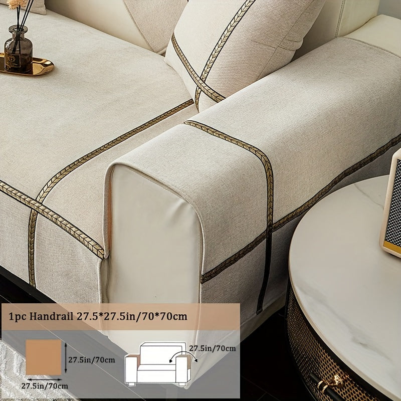 Chenille Sofa Cover Pet-Friendly All-Season Slipcover Furniture Protector for Living Room Bedroom Office - Fits Single 2 3 4 Seater Sofa - Blue-Green Deep Gray Off White Light Gray