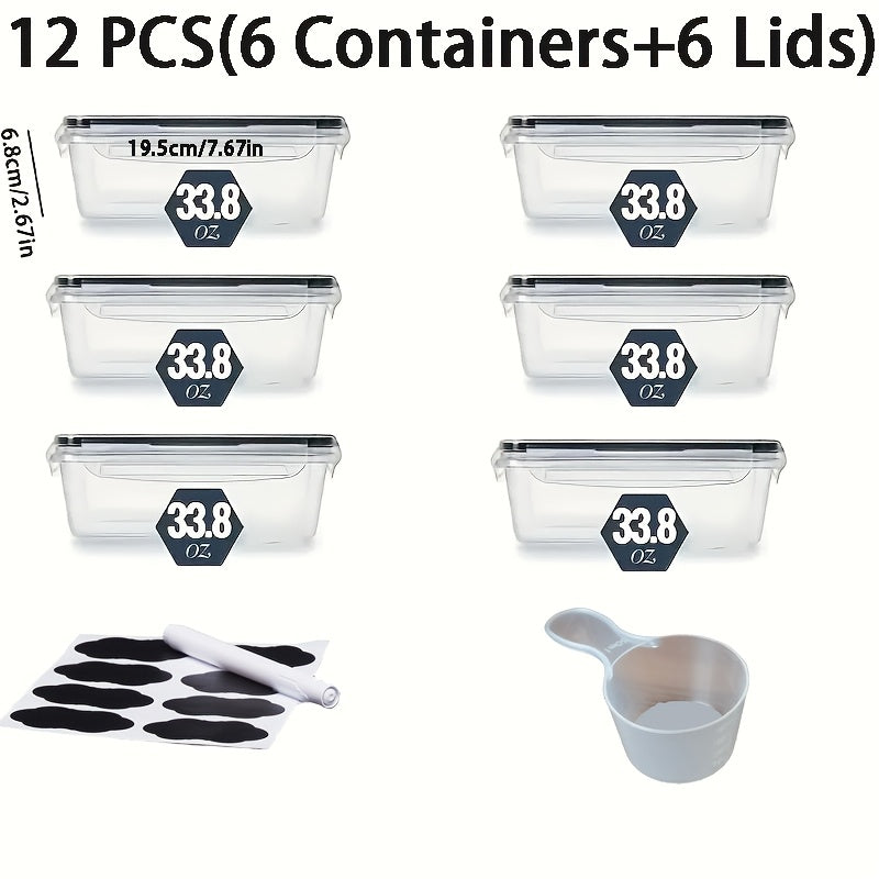 Food Storage Containers Set 24 or 48-Piece – Airtight BPA-Free Meal Prep Containers with Easy-Snap Lids Labels & Marker Reusable Plastic Snack Lunch Pantry Kitchen Organizers