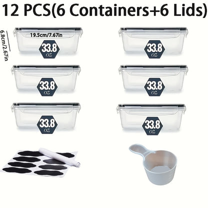 Food Storage Containers Set 24 or 48-Piece – Airtight BPA-Free Meal Prep Containers with Easy-Snap Lids Labels & Marker Reusable Plastic Snack Lunch Pantry Kitchen Organizers