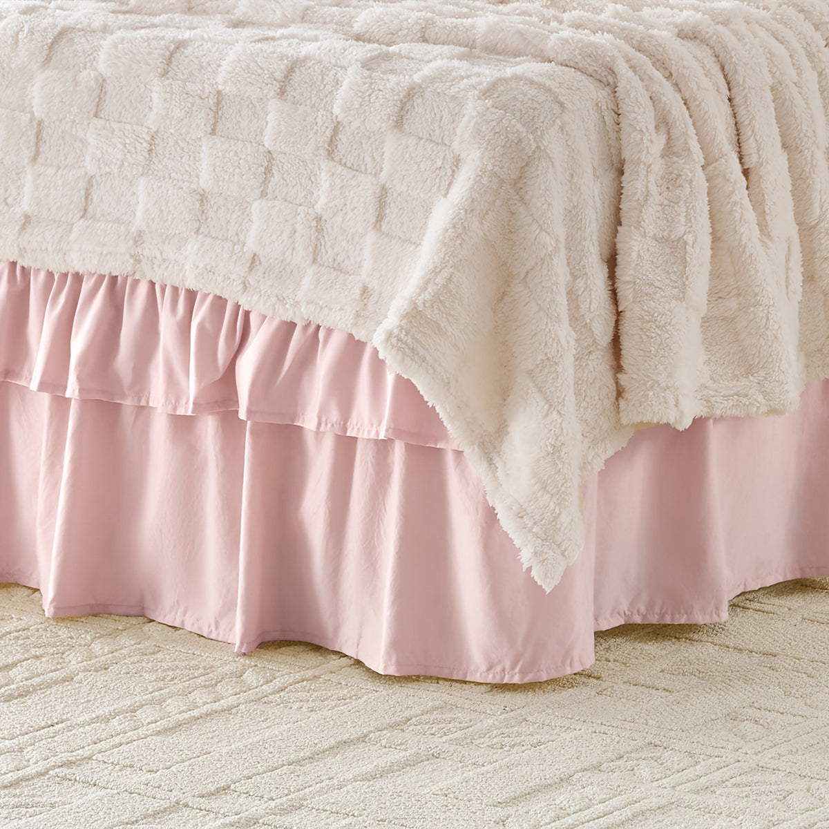 Ruffle Bed Skirt 16 Inch Drop Elastic Wrap Around – Twin Full Queen King/CK, 10 Colors, Easy No-Lift Install, Machine Washable Dust Ruffle