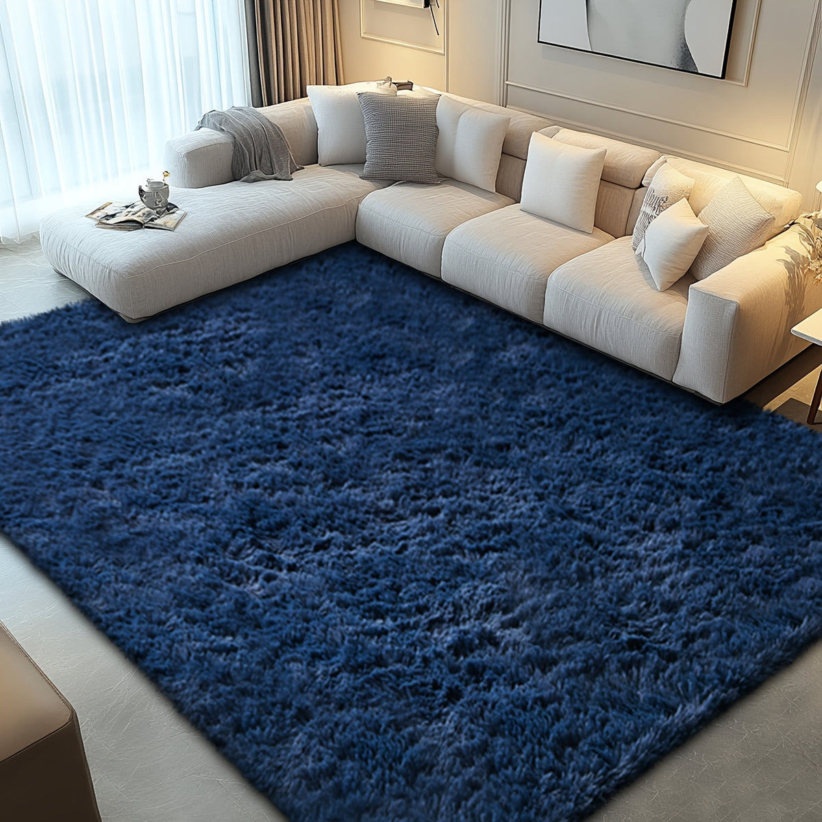 Shaggy Area Rug for Living Room – Ultra-Soft Fluffy Bedroom Carpet, Thick Plush Floor Mat for Home Decor, 5x7 6x9 8x10 9x12 Ft, Tie-Dye & Solid Colors