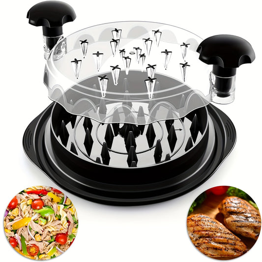 Chicken Shredder Tool Twist – Large Visible Meat Shredder with Transparent Lid, Anti-Slip Base & Cleaning Brush, Effortless Chicken Breast Chopper for Pork, Beef & Vegetables