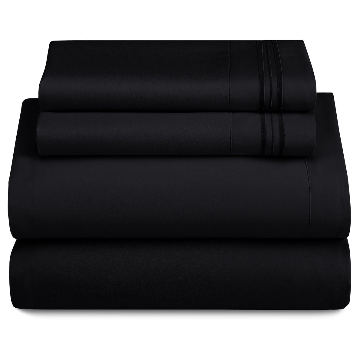 Soft Microfiber Bed Sheet Set 4-Piece 1800 Series 16 Inch Deep Pocket Hotel Luxury Cooling Sheets with Embroidered Pillowcases, Fade & Shrink Resistant, Twin to Cal King, 20 Colors