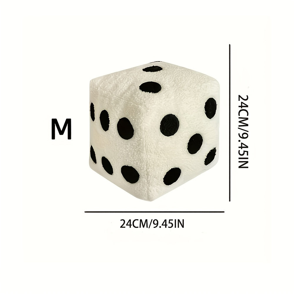 Dice Shaped Decorative Pillow Plush Cube Cushion, Funny Simulation Dice Stuffed Throw Pillow for Sofa Couch Bedroom, Creative Home Decor Gift Black White