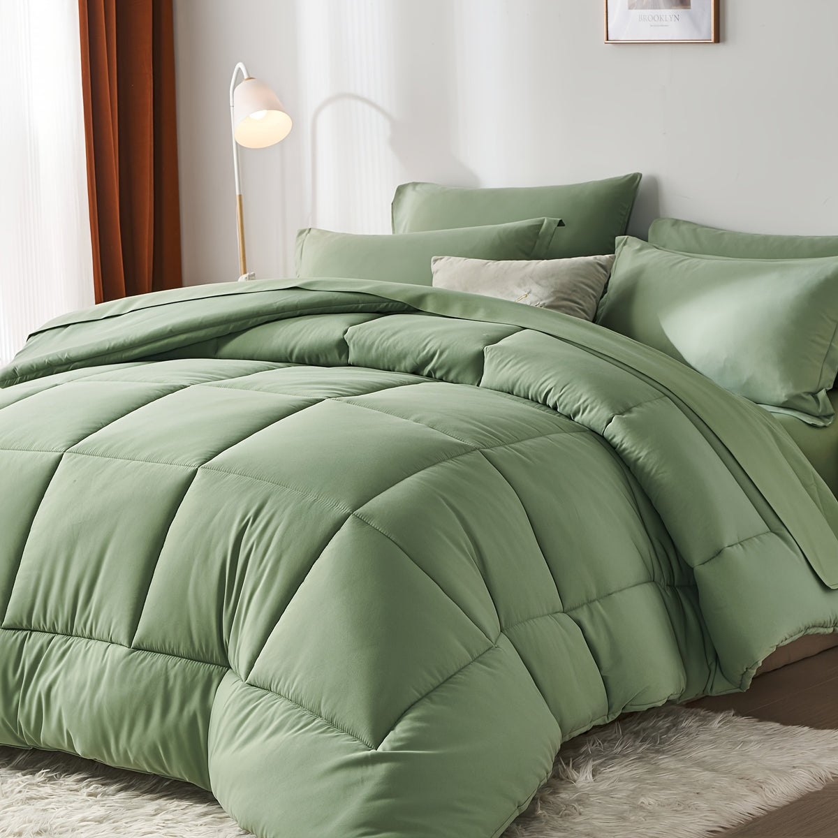 Thin Quilt Comforter Set Twin Full Queen King – Lightweight Breathable Bed in a Bag with Sheets Pillowcases Pillow Shams, All Season Microfiber Bedding Multi-Color