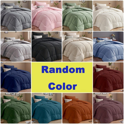 Comforter Set 5/7 Piece Checkered Pattern Bed in a Bag – Ultra Soft Breathable Fluffy Fiber Fill All Season Bedding Set with Comforter Flat Sheet Fitted Sheet Pillowcases, Twin Full Queen King 17 Colors