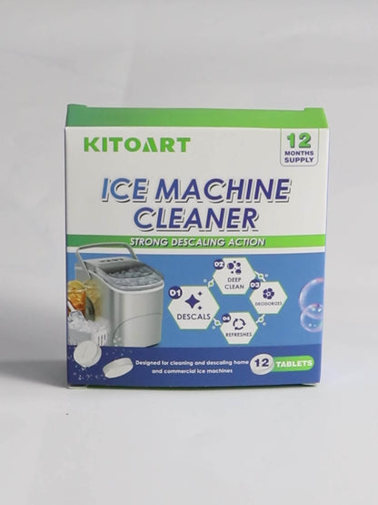 Ice Maker Cleaning Tablets 12/24/36 Pack – Deep Cleaning Descaler & Deodorizer, Food-Grade Citric Acid, Nickel-Safe, No Residue, Compatible with All Countertop & Portable Ice Machines