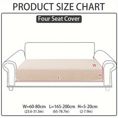 Stretch Jacquard Sofa Cover Non-Slip Elastic Furniture Protector for 1 2 3 4 Seater & L-Shaped Sectional Sofa – Wear-Resistant Polyester Slipcover, Machine Washable, Living Room Bedroom, 5 Colors