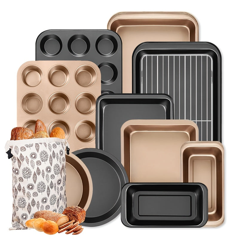 Nonstick Bakeware Set with Baking Pans – Oven-Safe Baking Sheets, Cake Pan, Muffin Pan, Loaf Pan, Roast Pan & Cookie Sheet – Complete Kitchen Baking Supplies with Rack, Whisks & Spatulas (2–24pcs)