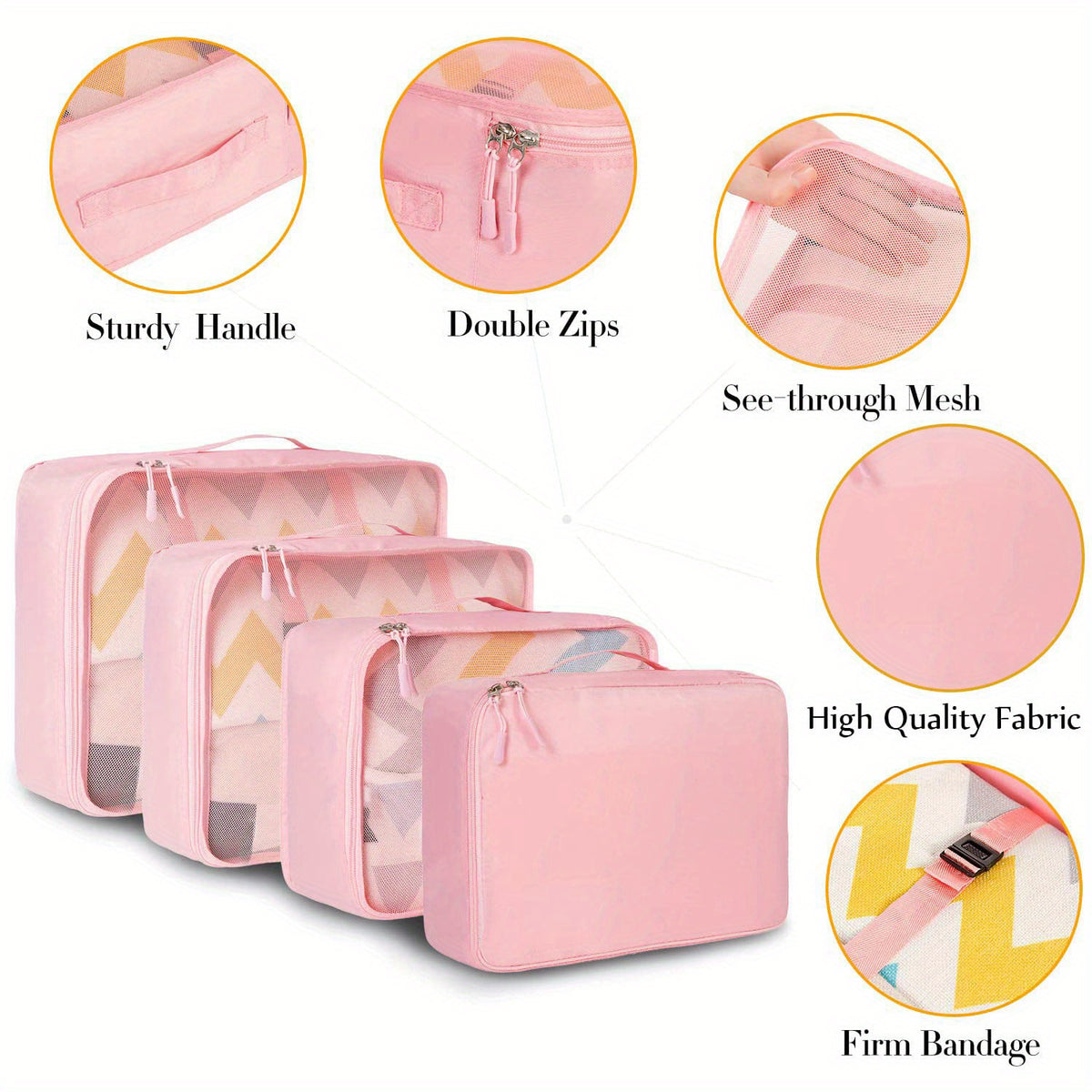 Packing Cubes for Suitcases 8 Piece Set – Travel Luggage Organizer Bags for Men & Women, Compression Waterproof Clothing Shoe Storage Cubes for Carry-On Backpack Family Vacation & Business Travel