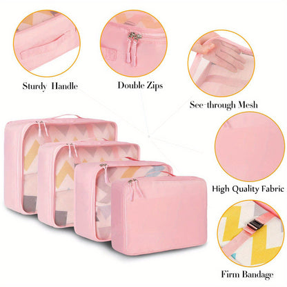 Packing Cubes for Suitcases 8 Piece Set – Travel Luggage Organizer Bags for Men & Women, Compression Waterproof Clothing Shoe Storage Cubes for Carry-On Backpack Family Vacation & Business Travel