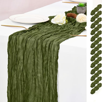 Cheesecloth Table Runner 21.7x120 Inch Sheer Gauze Boho Table Decor for Wedding Reception Bridal Shower Birthday Party Graduation Outdoor Events – Rustic Rectangular Runner in 15 Colors