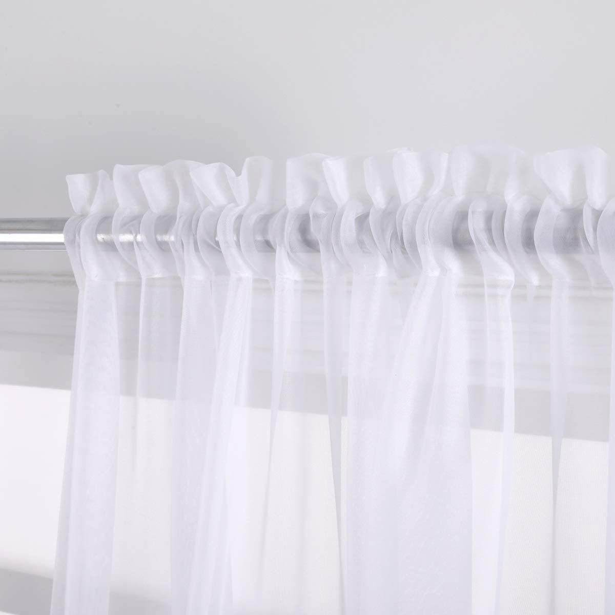 Sheer Curtains 2 Panels Rod Pocket Light Filtering Privacy Window Drapes for Living Room Bedroom Modern Home Decor 52x63 52x84 52x96 39x78 Inch