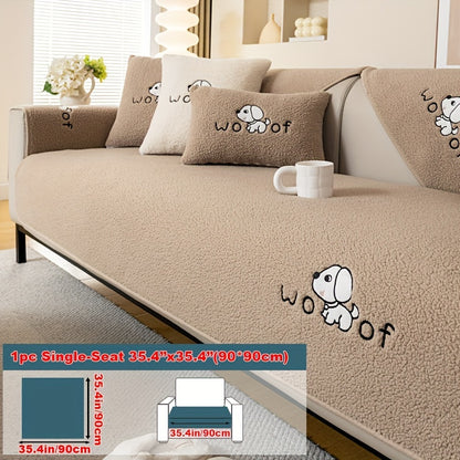 Sherpa Sofa Cover for Pets – Thick Plush Non-Slip Couch Protector Slipcover for Dogs & Cats, Furniture Protection Cover for Sofa Seat, Backrest, Armrest & Cushion, Bedroom Living Room Office