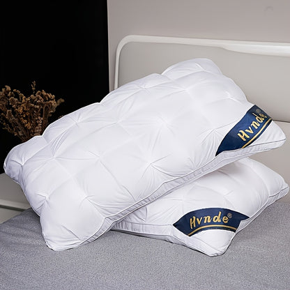Luxury Bed Pillows 2 Pack with Satin Cover Hotel Quality, Non-Sinking High Pillow Core Hypoallergenic Polyester, Deep Sleep Neck Support Cooling All-Season Pillow Set for Bedroom, Ideal Gift