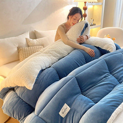 All Season Comforter Thick Soft Quilted Duvet Machine Washable Box Stitch Solid Color – Twin Full Queen King Breathable Warm Bedroom Comforter for Fall Winter Rouge Black Grey Blue Green