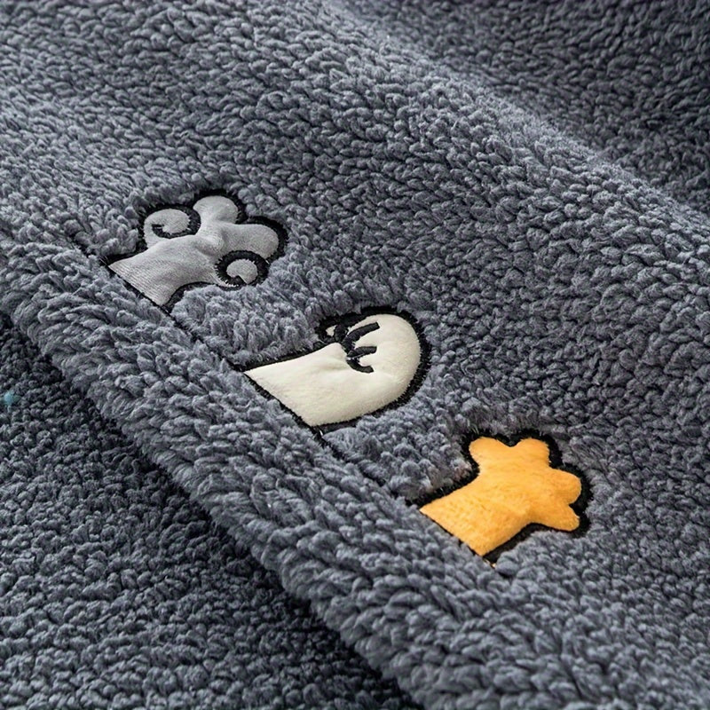 Sofa Cover Plush Shearling Non-Slip Pet-Friendly – Thick Couch Protector with Animal Bone Embroidery for 2 3 4 Seater, Soft Warm Slipcover for Living Room Bedroom Office in Dark Gray Off White Coffee Black