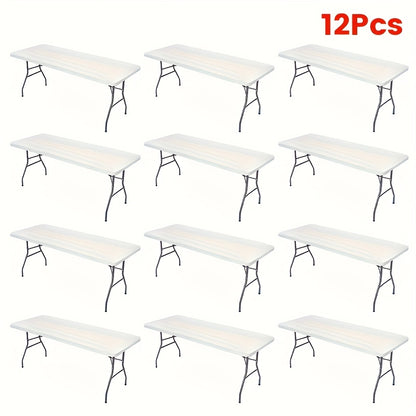 Stretchable Table Covers 6Ft Elastic Spandex Tablecloth Rectangle Washable Polyester Protector for Parties Picnics Weddings Camping Indoor Outdoor